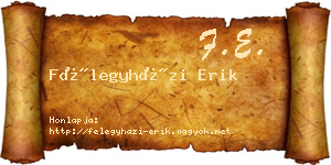 Félegyházi Erik névjegykártya